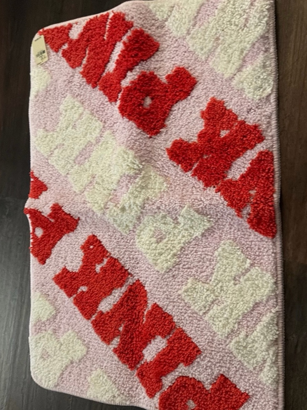 PINK Victoria's Secret Pink, Red Plush Logo Bath Mat
